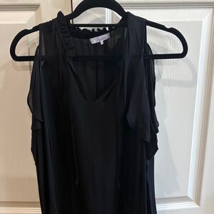 Parker Elegant Black Ruffle Top